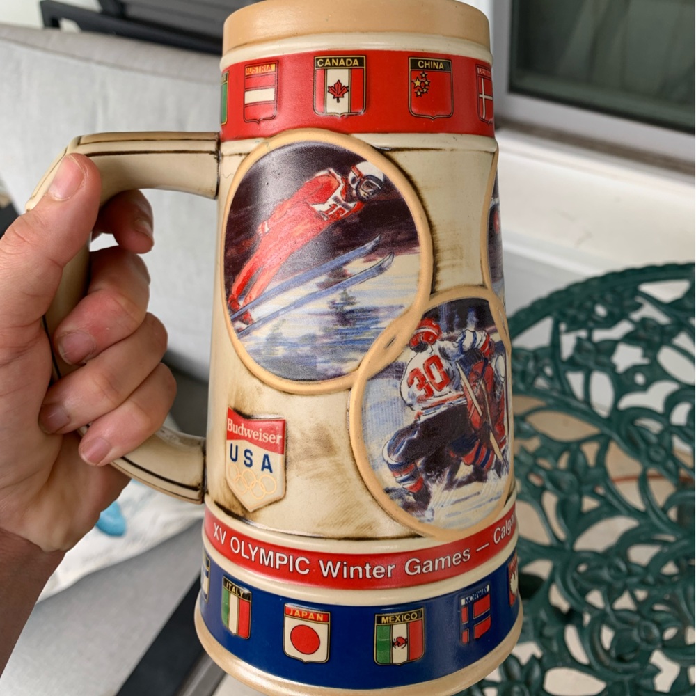Olympic Winter Games 1988 Budweiser Beer Stein